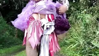 Dressed with a purple petticoat for a night out