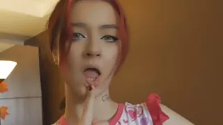 Jerking his penis with my soft pink feet