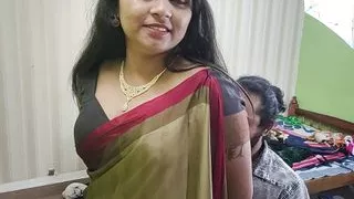 BDSM both hand tied and blindfolded in saree by vaishnavy and Sharun Raj, Mallu couple hot bdsm ass and boobs kiss romance