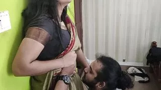 Saree romance part 2 navel lick romance of Vaishnavy and Sharun Raj, Mallu couple hot navel lick, Mallu girl in hot saree navel