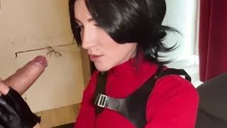 Sexy Ada Wong sucks dick and gets fucked on Halloween night