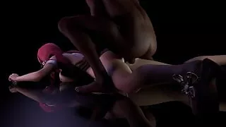 3D Red Head Slut with Huge Boobs Have Sex with BBC