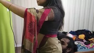 Vaishnavy ass lick in saree by Sharun Raj, Mallu couple hot saree ass romance, Hot girl ass kiss and rub by mallu boy, Romance
