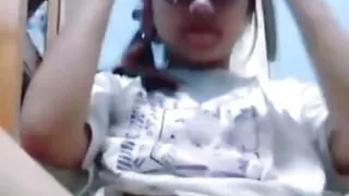 Finger charm goes into chubby pussy