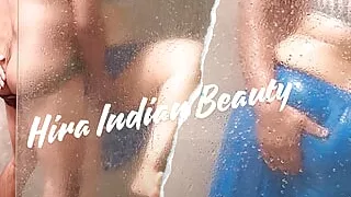 Beautiful Indian Couple - Hot Desi Wife in Saree Making Love in Shower - Saree Sex in Bathroom - Loud Moaning - Pussy Fingering