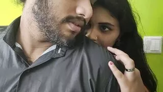 Saree and bra Vaishnavy dominating Sharun Raj kisses on him and remove his shirt , Mallu hot girl dominating his partner & kiss