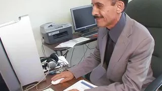 Nerdy Office Babe Takes Monstercock!