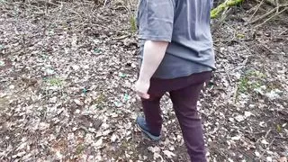 Barefeet tit slapping in nature