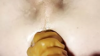 Close-Up Anal Masturbation With My 16" Tapered Toy!! 4k!