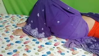 Bangladeshi Village Bhabi Waiting For Her First Customer on Bed.