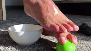 Foot model takes a bath