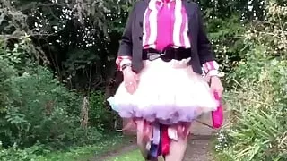 Dressed with a salmon petticoat for an evening