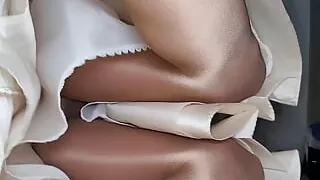 Ivory bridesmaids skirt with a white silky half slip