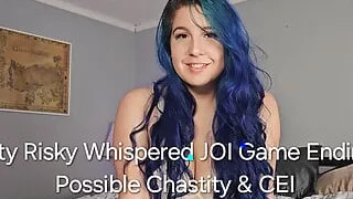 Bratty Risky Whispered JOI Game Ending in Possible Chastity & Cum Eating Instructions