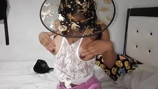 On Halloween night my niece didn't want candy.