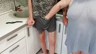 my mother-in-law sucks my dick and I cum in her mouth