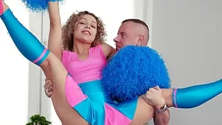 Cheerleading practice ends for cute teen with anal drilling