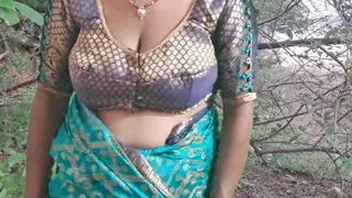 Indian Village bhabhi in forest