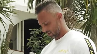 Two big cocks for Silvia Dellai's double penetration