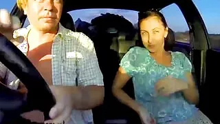 Young slut is hitchhiking. Domination in car. Blowjob and fucking in car.  S2