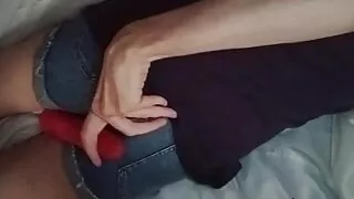 masturbation in denim shorts and my first toy