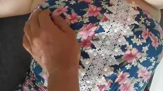 Stepson enters the stepmother's room and surprises her with her transparent panties