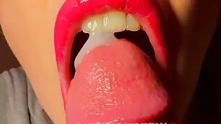 CLOSE UP Girlfriend sucking my cock with love until I cum ASMR