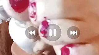 Big Footed Bitch Has Masterbating Itch