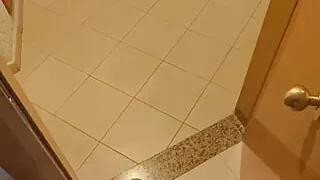 Showing off my big dick at hotel, where is the room service?