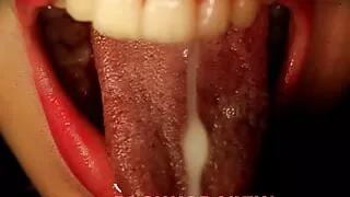 I fuck my girlfriend's mouth while she plays with my cock and I fill her mouth with cum