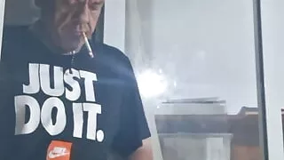 Smoke my cigarette by the living room window and oops want to pee:)