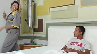 TS Bella Atrix Gives Up Her Ass Before Receiving a Nice Blowjob