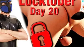 Locktober Day 20 - Rubber Puppy Enjoying a Vibrating Buttplug