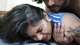 Shimmy and mini skirt hot boobs press with sex by Vaishnavy and Sharun Raj, Hot boobs show with hard boobs pressing, Hot cleavag