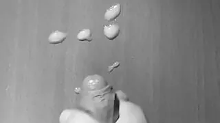 Creamy cumshot on the table - Slow Motion