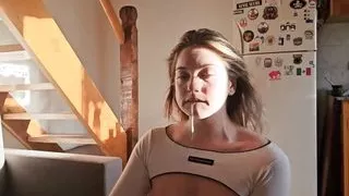 I Found My Stepsister Masturbating with Her Dildo and I Couldn't Help but Fill Her Mouth with Milk