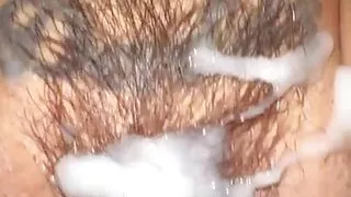 Hot Blowjob and cum all over  my hairy pussy