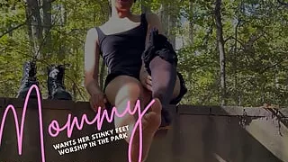 She Wants Her Stinky Feet Worship in the Park