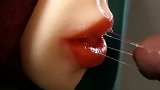 The hottest wet blowjob for a big cock
