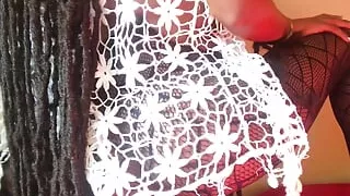 18 Year Old Ebony Fucked in Fishnet