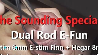 Hot Sounding Fetish Special Estim combo 8mm Hegar plus 6mm Mystim Thin Finn on Precum only