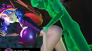 3DGSPOT - Huge Titties Girl Fucks Hard With Ghost In Anime Game! 3D CARTOON PORN!
