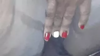 Babysitter back shots in bathroom