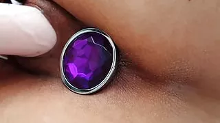 Tinyasianxxx playing with her small body and using dildo inside her pussy with her ass filled with a nice plug