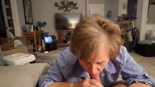 Amateur GILF Sucking a 40-something's Cock