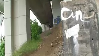 Amazing blonde German doll fucked under the bridge