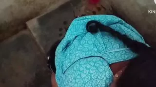 Indian Telugu Andhra lovely aunty soking  and bikke har hasbend coke in mouth he is wash room