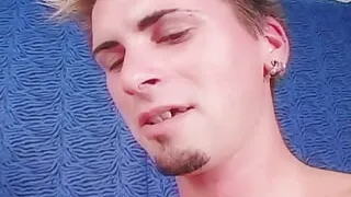 Spanking the Ass After a Great Riding of the Slutty Blonde on the Guys Cock