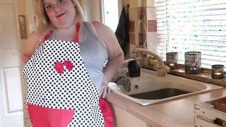 AuntJudysXXX - Your Busty BBW Wife Megan Sucks Your Cock in the Kitchen (POV)