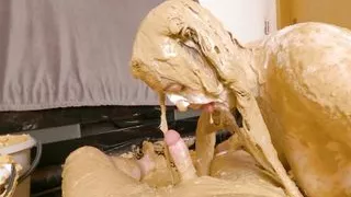 Sticky Suprise masturbating with marshmallow fluff
